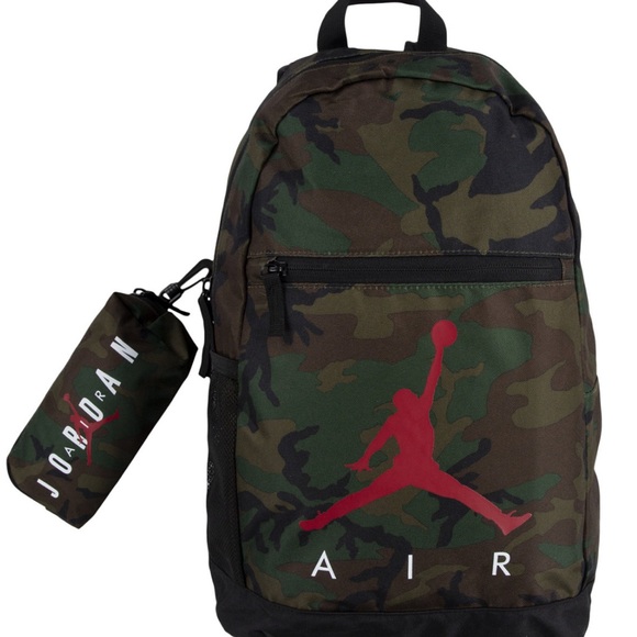New Nike Air Jordan Big Kids Backpack SCHOOL Laptop BAGPencil Case Army
